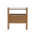 Tolv Tathra Bedside - White Marble - Light Oak