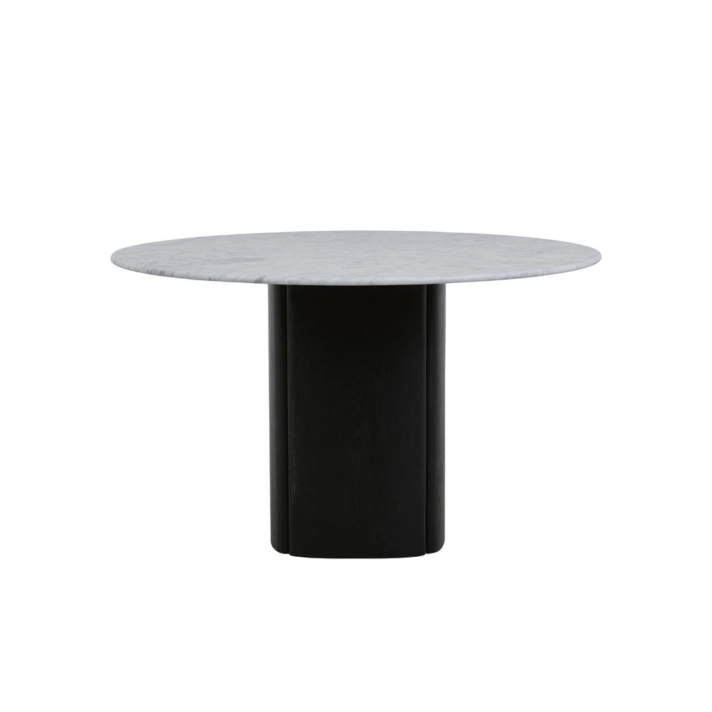 Tolv Tathra Dining Table - White Marble - Black Onyx