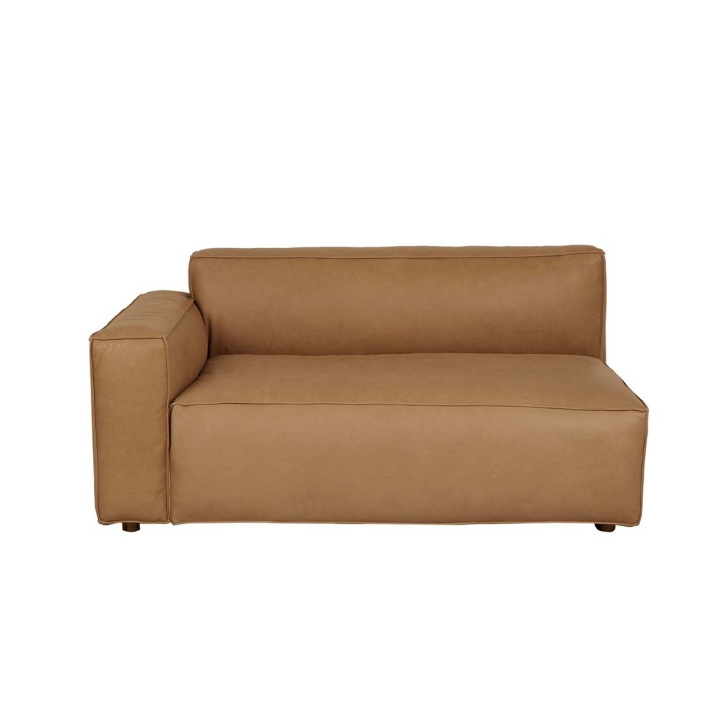 [TOLV-BAKER-2-SEATER-LEFT-ARM-CAMEL-LEATHER-SOF-SKE-BAK2S-LFT-CAM] Tolv Baker 2 Seater Left Arm - Camel Leather