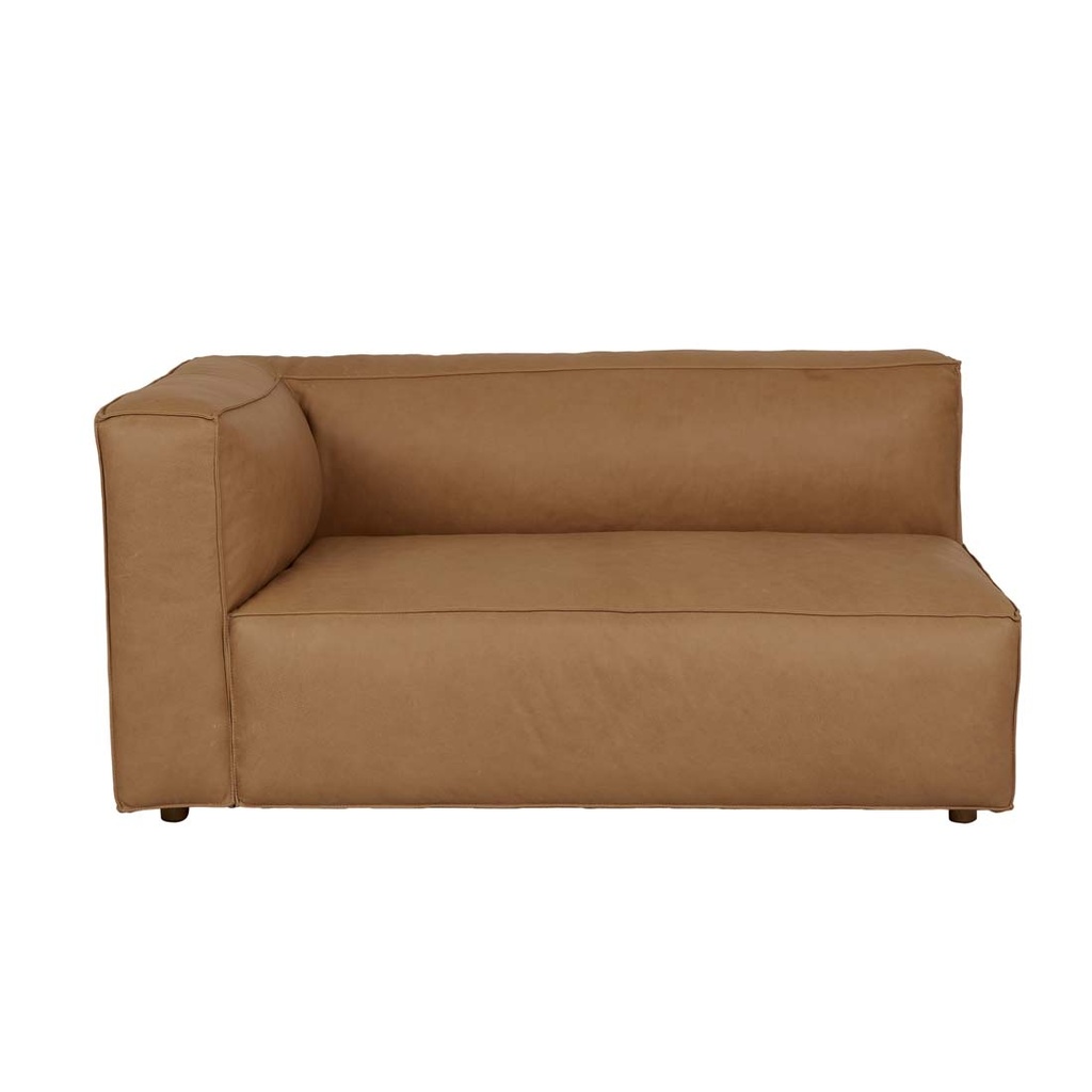 [TOLV-BAKER-2-SEATER-LEFT-CORNER-SOFA-CAMEL-LEATHER-SOF-SKE-BAK2S-LFT-CNR-CAM] Tolv Baker 2 Seater Left Corner Sofa - Camel Leather