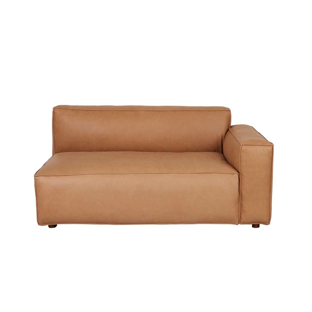 [TOLV-BAKER-2-SEATER-RIGHT-ARM-CAMEL-LEATHER-SOF-SKE-BAK2S-RIT-CAM] Tolv Baker 2 Seater Right Arm - Camel Leather