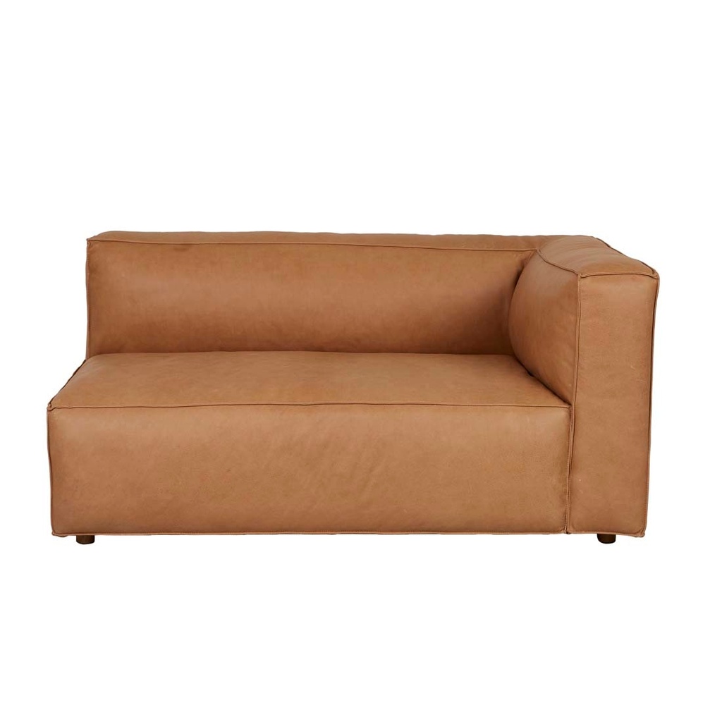 [TOLV-BAKER-2-SEATER-RIGHT-CORNER-SOFA-CAMEL-LEATHER-SOF-SKE-BAK2S-RIT-CNR-CAM] Tolv Baker 2 Seater Right Corner Sofa - Camel Leather