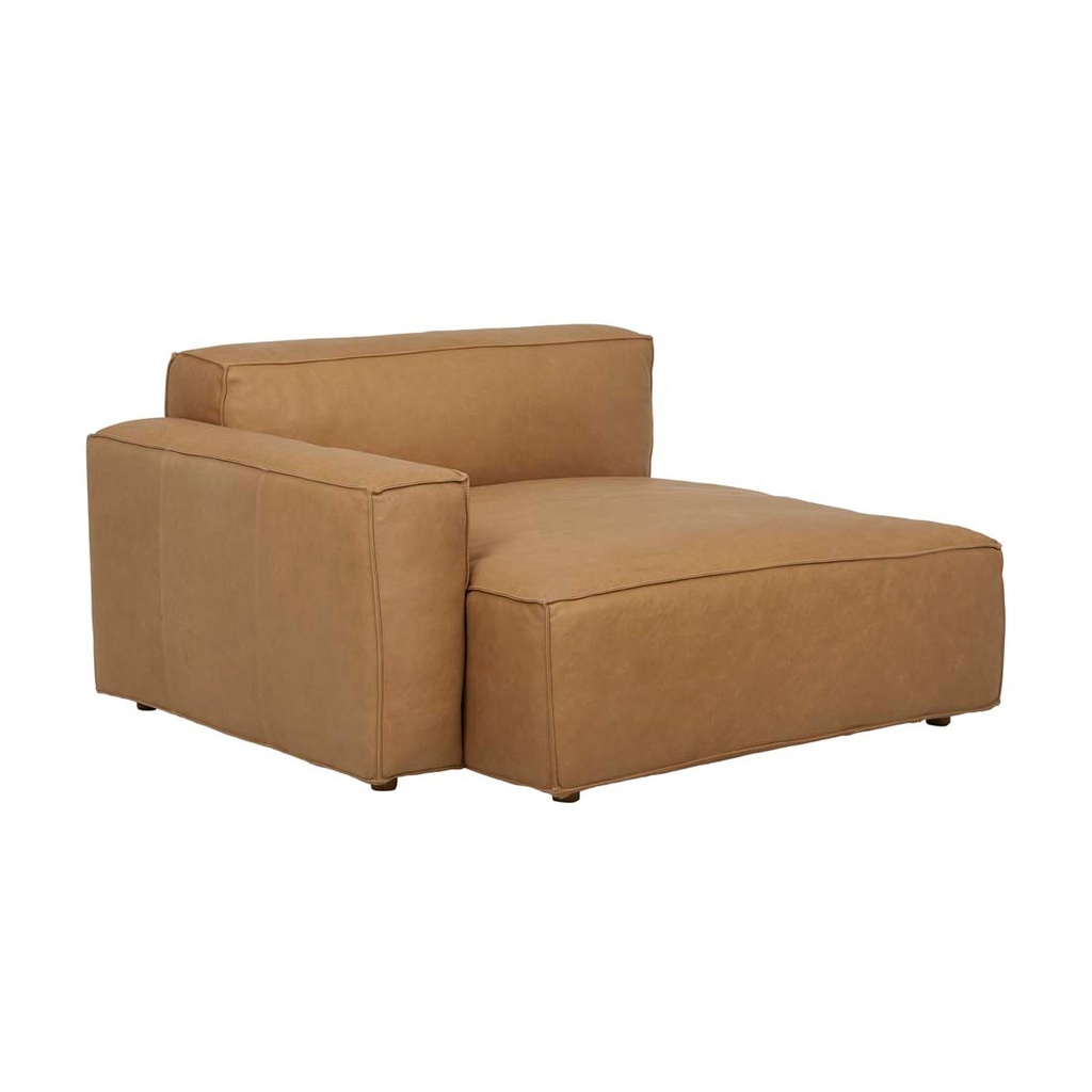 [TOLV-BAKER-LEFT-CHAISE-SOFA-CAMEL-LEATHER-SOF-SKE-BAK-LFT-CHS-CAM] Tolv Baker Left Chaise Sofa - Camel Leather