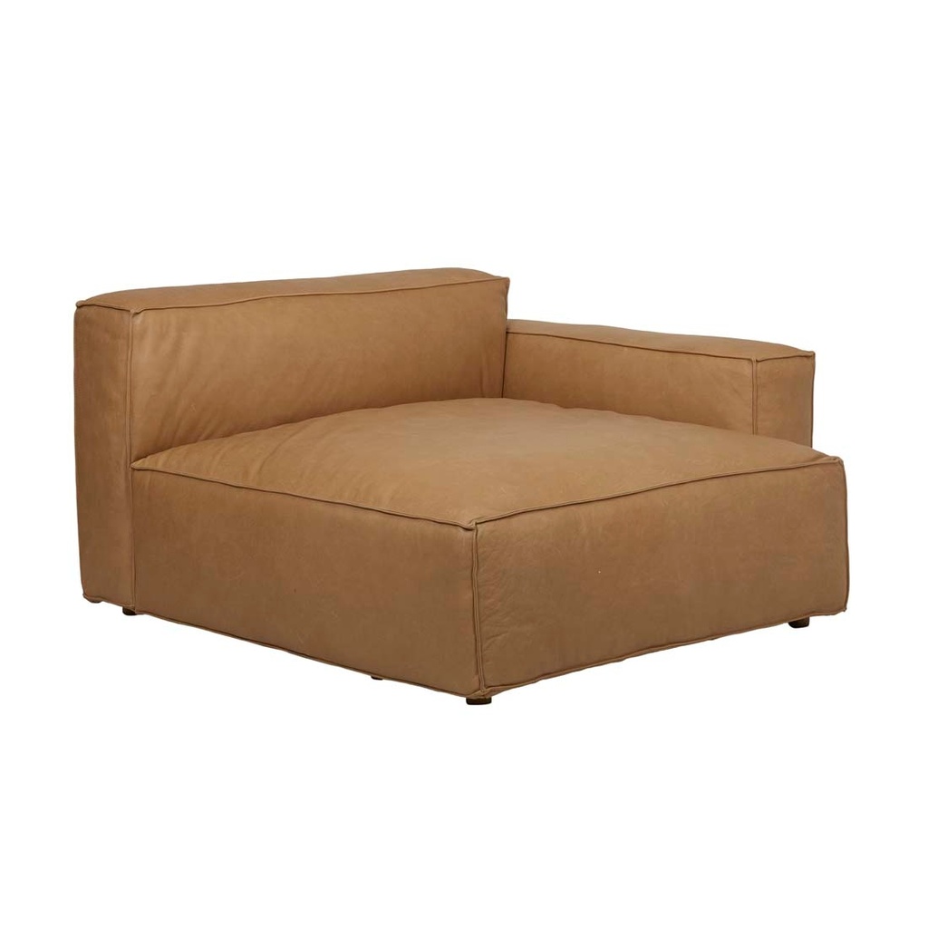 [TOLV-BAKER-RIGHT-CHAISE-SOFA-CAMEL-LEATHER-SOF-SKE-BAK-RIT-CHS-CAM] Tolv Baker Right Chaise Sofa - Camel Leather