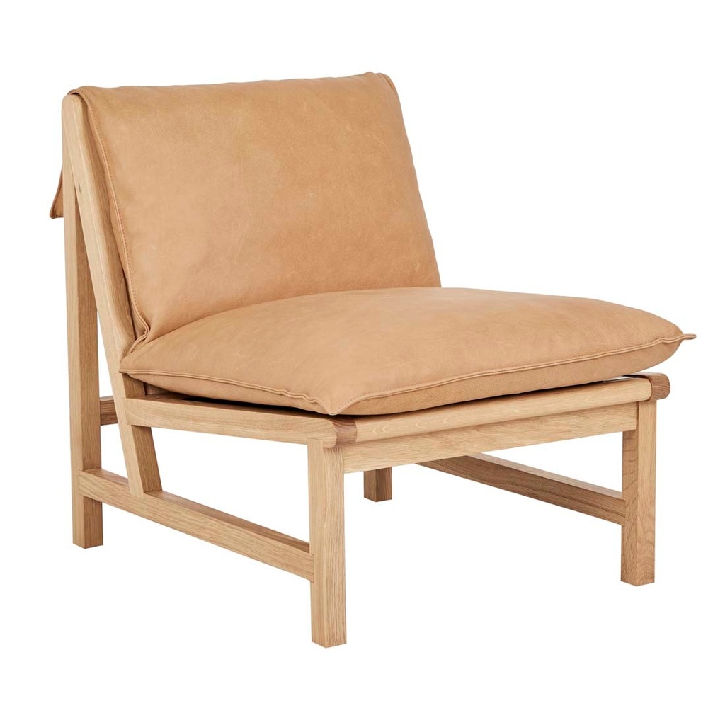 [TOLV-CANTALOUPE-OCCASIONAL-CHAIR-CAMEL-LEATHER-LIGHT-OAK-CH-SKE-CAN-OCC-LIGHT-OAK] Tolv Cantaloupe Occasional Chair - Camel Leather - Light Oak