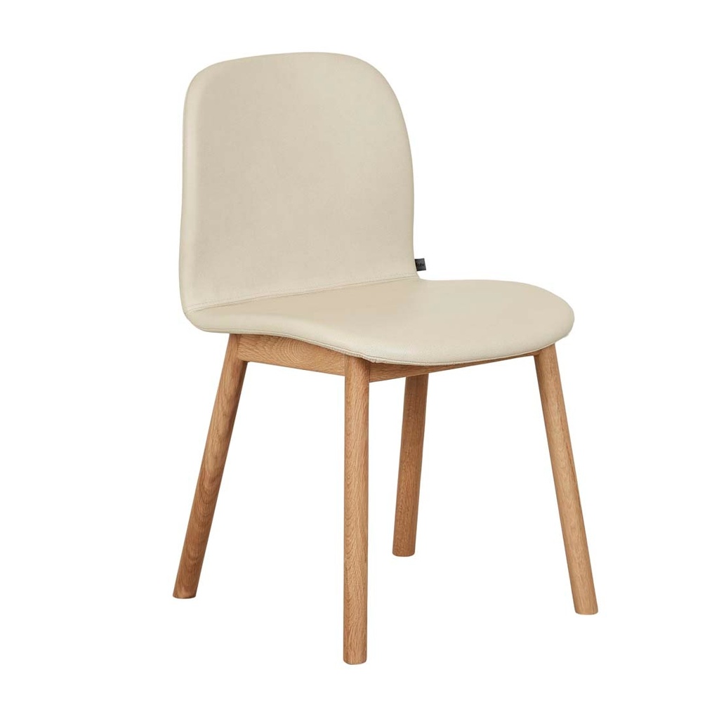 [TOLV-COM-DINING-CHAIR-LIMESTONE-LEATHER-LIGHT-OAK-CH-TOLV-COM2-UPH-LIGHT-OAK] Tolv Com Dining Chair - Limestone Leather - Light Oak