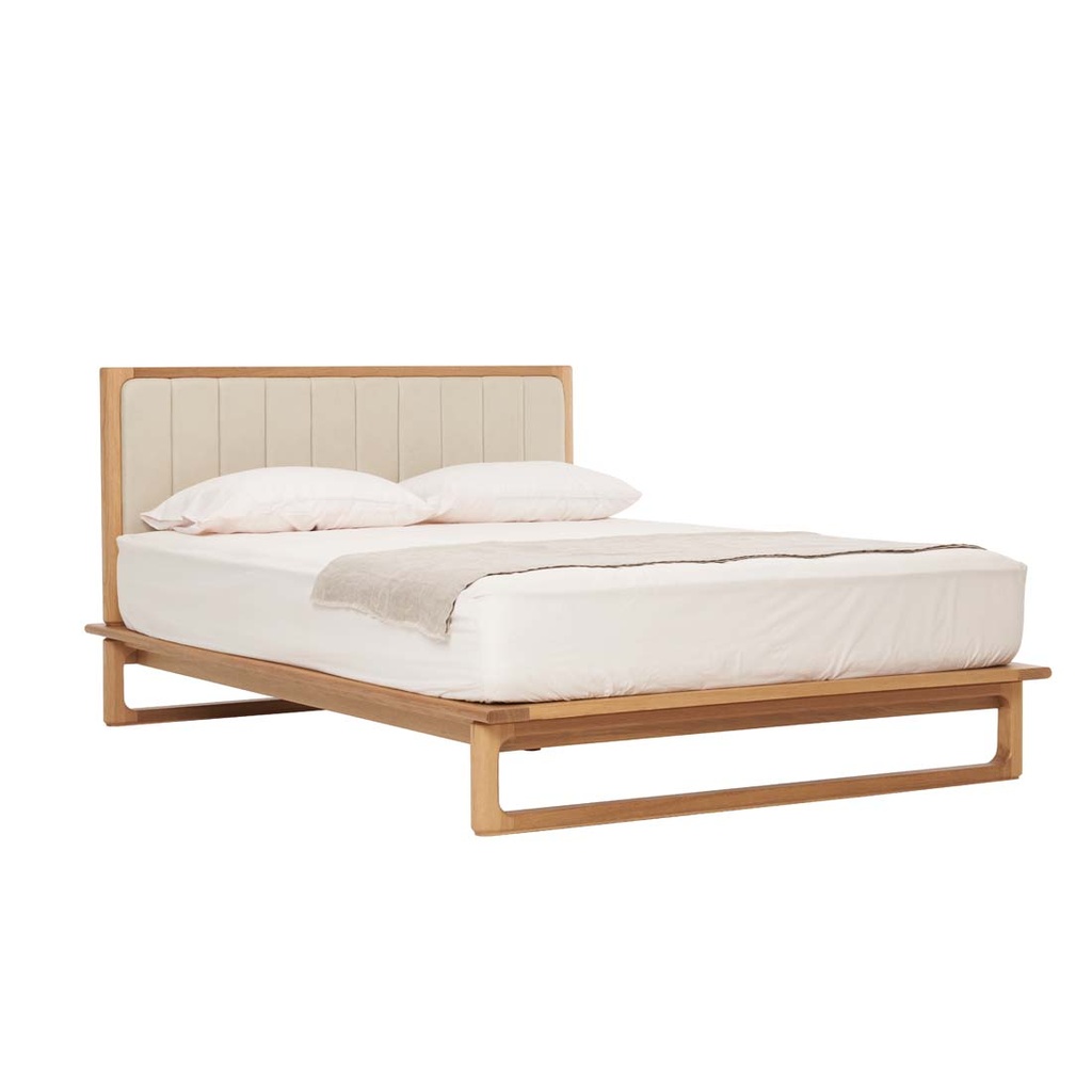 [TOLV-HOVER-BED-LIMESTONE-LEATHER-LIGHT-OAK-BED-SKE-HOV-X-LIGHT-OAK] Tolv Hover Bed - Limestone Leather - Light Oak