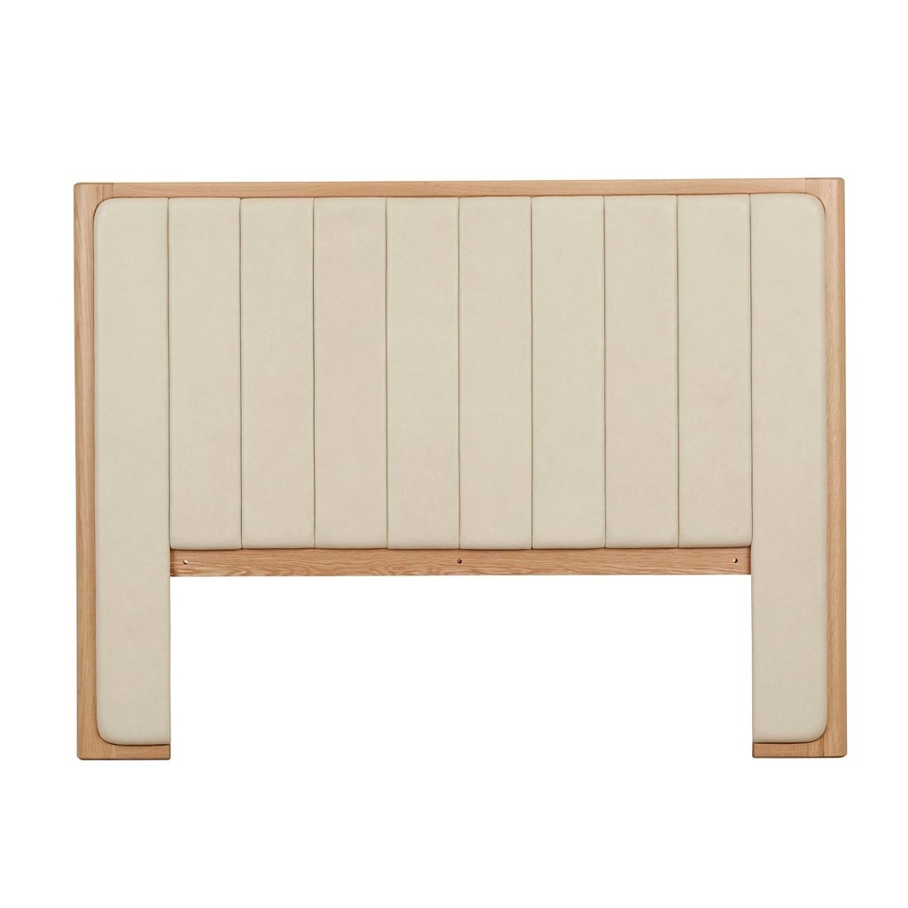 [TOLV-HOVER-BEDHEAD-LIMESTONE-LEATHER-LIGHT-OAK-BH-SKE-HOV-X-LIGHT-OAK] Tolv Hover Bedhead - Limestone Leather - Light Oak