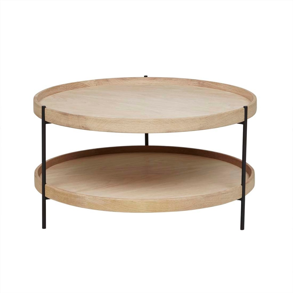 [TOLV-HUMLA-COFFEE-TABLE-LIGHT-OAK-BLACK-METAL-CTO-SKE-HUM-X-BLACK-METAL] Tolv Humla Coffee Table - Light Oak - Black Metal