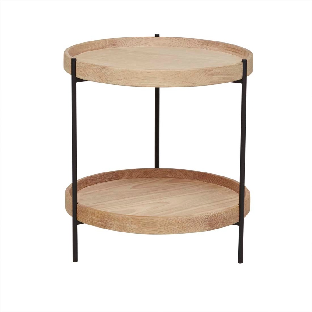 [TOLV-HUMLA-SIDE-TABLE-LIGHT-OAK-BLACK-METAL-LTO-SKE-HUM-BLACK-METAL] Tolv Humla Side Table - Light Oak - Black Metal