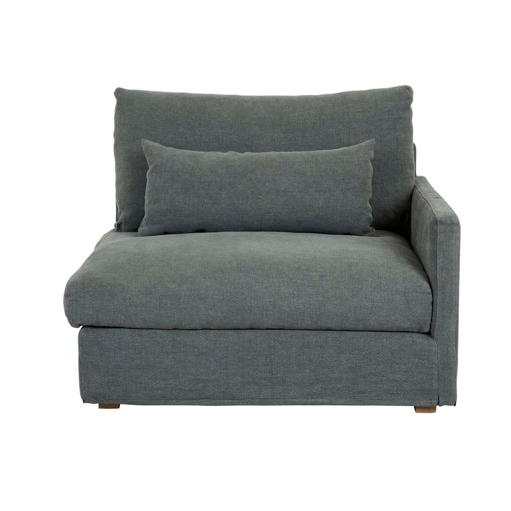 [TOLV-ISLAND-1-SEATER-RIGHT-ARM-SOFA-KALE-LINEN-SOF-SKE-ISL1S-RIT-KALN] Tolv Island 1 Seater Right Arm Sofa - Kale Linen