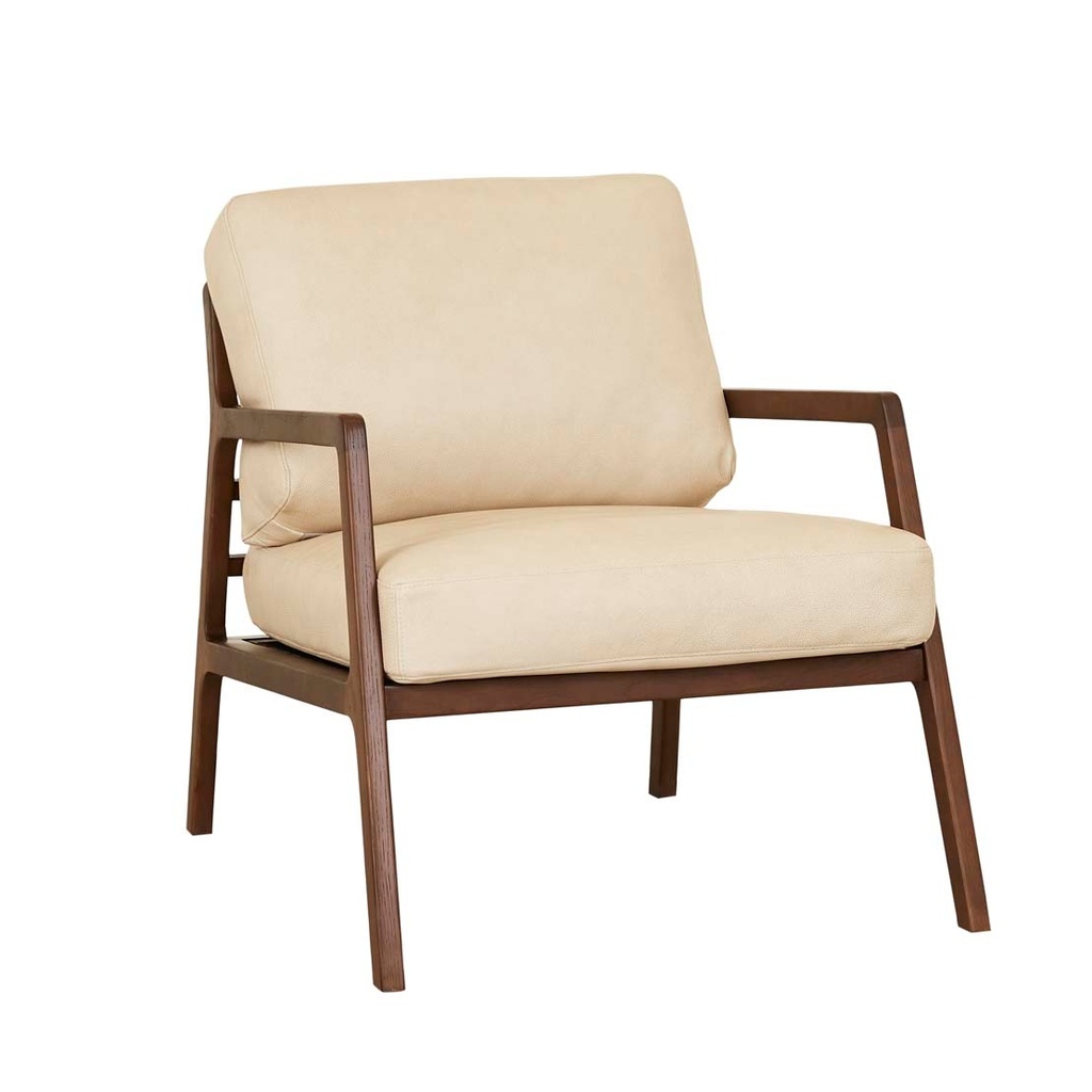 [TOLV-NYSSE-OCCASIONAL-CHAIR-LIMESTONE-LEATHER-SMOKED-OAK-CH-SKE-NYS-OCC-SMOKED-OAK] Tolv Nysse Occasional Chair - Limestone Leather - Smoked Oak