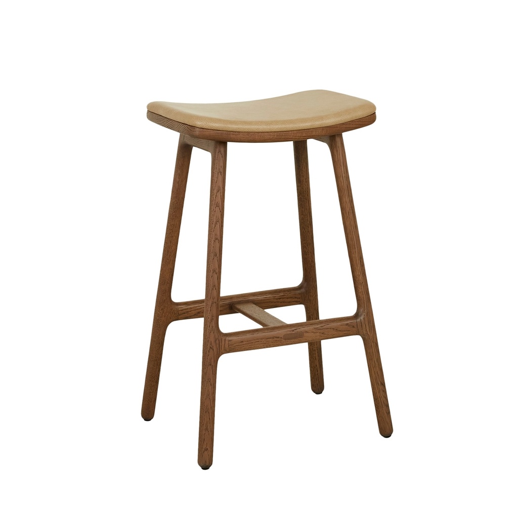 [TOLV-ODD-UPHOLSTERED-BARSTOOL-ARENA-LEATHER-LATTE-OAK-BS-SKE-ODD-UPH-X-LATTE-OAK] Tolv Odd Upholstered Barstool - Arena Leather - Latte Oak