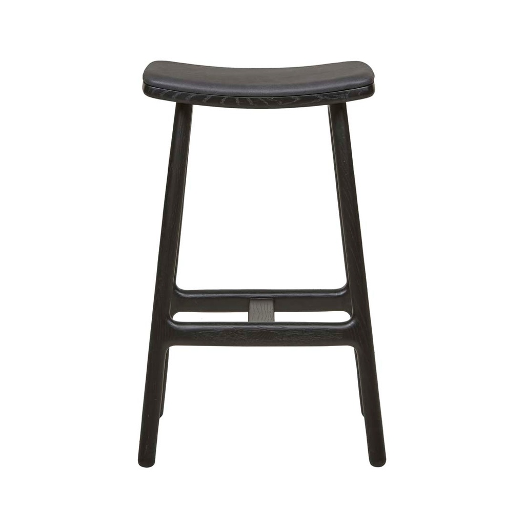 [TOLV-ODD-UPHOLSTERED-BARSTOOL-BLACK-LEATHER-BLACK-ONYX-BS-SKE-ODD-UPH-X-BLACK-ONYX] Tolv Odd Upholstered Barstool - Black Leather - Black Onyx