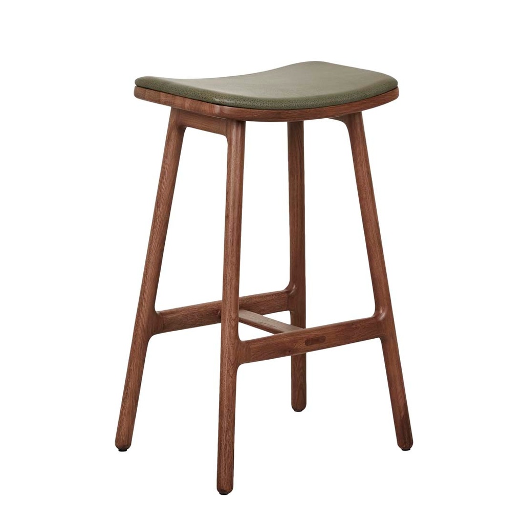 [TOLV-ODD-UPHOLSTERED-BARSTOOL-KALE-LEATHER-WALNUT-BS-SKE-ODD-UPH-X-WALNUT] Tolv Odd Upholstered Barstool - Kale Leather - Walnut