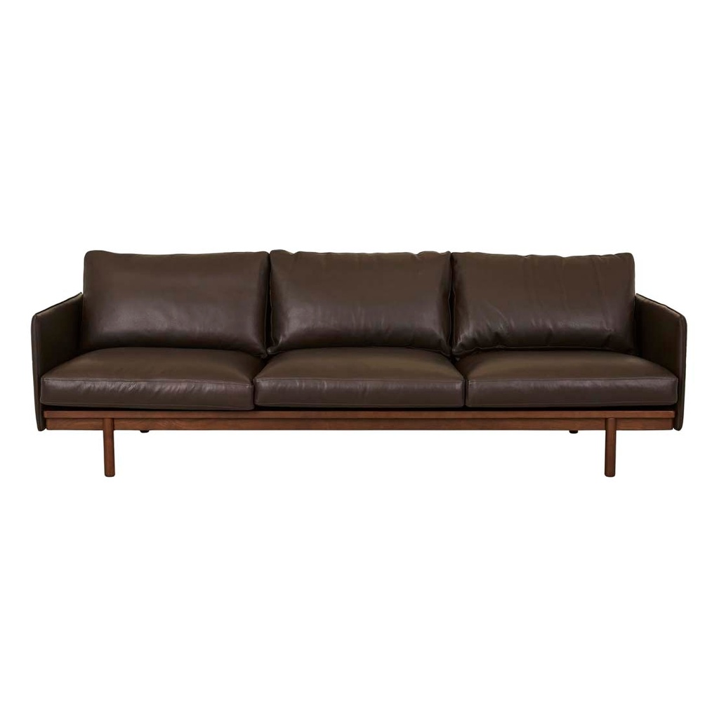 [TOLV-PENSIVE-3-SEATER-SOFA-CIGAR-LEATHER-SMOKED-OAK-SOF-TOLV-PEN3S-SMOKED-OAK] Tolv Pensive 3 Seater Sofa - Cigar Leather - Smoked Oak