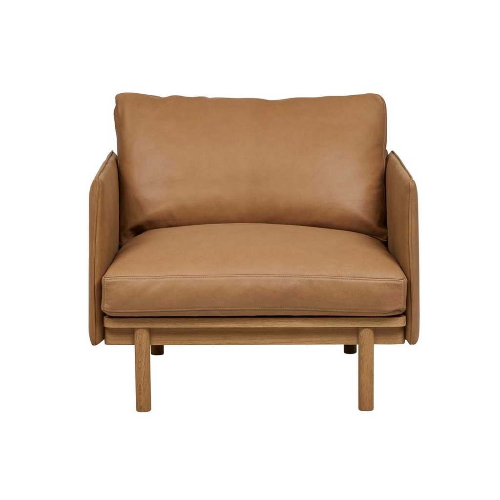 [TOLV-PENSIVE-SOFA-CHAIR-CAMEL-LIGHT-OAK-SOF-TOLV-PEN1S-LIGHT-OAK] Tolv Pensive Sofa Chair - Camel - Light Oak