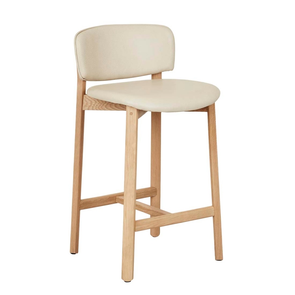 [TOLV-PINTA-UPHOLSTERED-BARSTOOL-LIMESTONE-LEATHER-LIGHT-OAK-BS-SKE-PIN-UPH-X-LIGHT-OAK] Tolv Pinta Upholstered Barstool - Limestone Leather - Light Oak