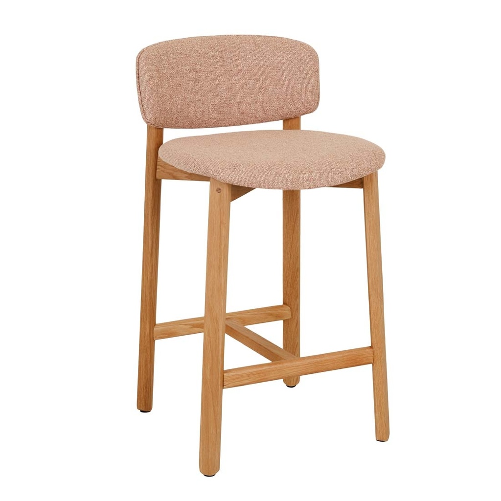 [TOLV-PINTA-UPHOLSTERED-BARSTOOL-WOVEN-RED-CLAY-LIGHT-OAK-BS-SKE-PIN-UPH-X-LIGHT-OAK] Tolv Pinta Upholstered Barstool - Woven Red Clay - Light Oak