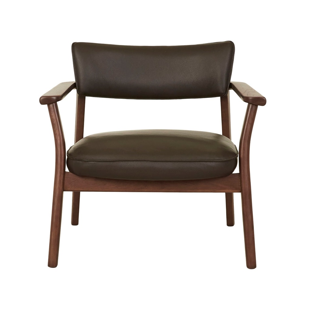 [TOLV-POISE-OCCASIONAL-CHAIR-CIGAR-LEATHER-SMOKED-OAK-CH-SKE-POI-ARM-OCC2-SMOKED-OAK] Tolv Poise Occasional Chair - Cigar Leather - Smoked Oak