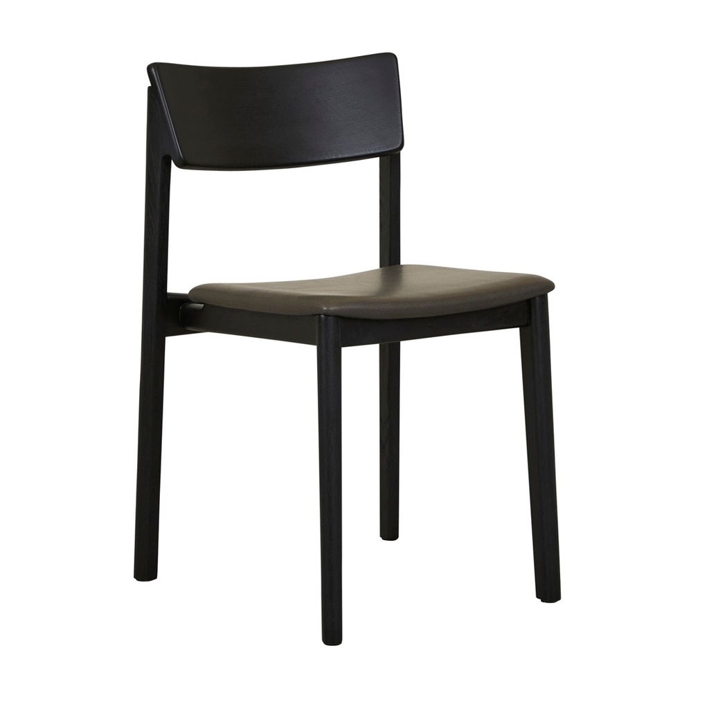 [TOLV-POISE-UPHOLSTERED-DINING-CHAIR-ARMOUR-LEATHER-BLACK-ONYX-CH-SKE-POI-UPH-BLACK-ONYX] Tolv Poise Upholstered Dining Chair - Armour Leather - Black Onyx