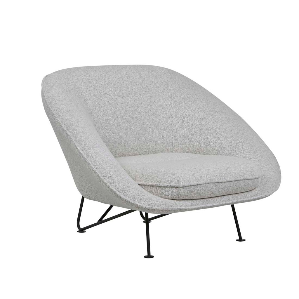[TOLV-PORTOBELLO-METAL-SOFA-CHAIR-FROST-BLACK-METAL-SOF-TOLV-POR1S-MET-BLACK-METAL] Tolv Portobello Metal Sofa Chair - Frost - Black Metal