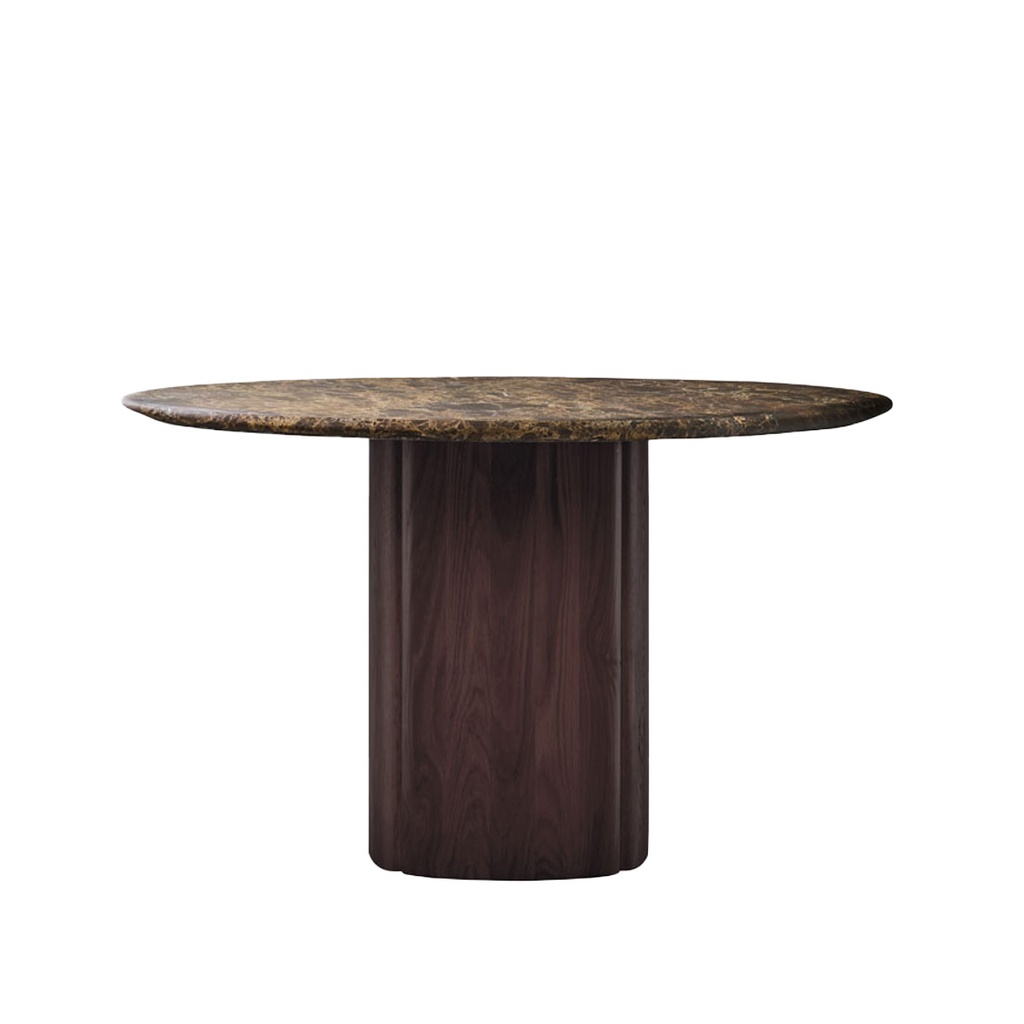 [TOLV-TATHRA-DINING-TABLE-WALNUT-NATURAL-EMPERADOR-MARBLE-DT-SKE-TATH-X-NATURAL-EMPERADOR-MARBLE] Tolv Tathra Dining Table - Walnut - Natural Emperador Marble
