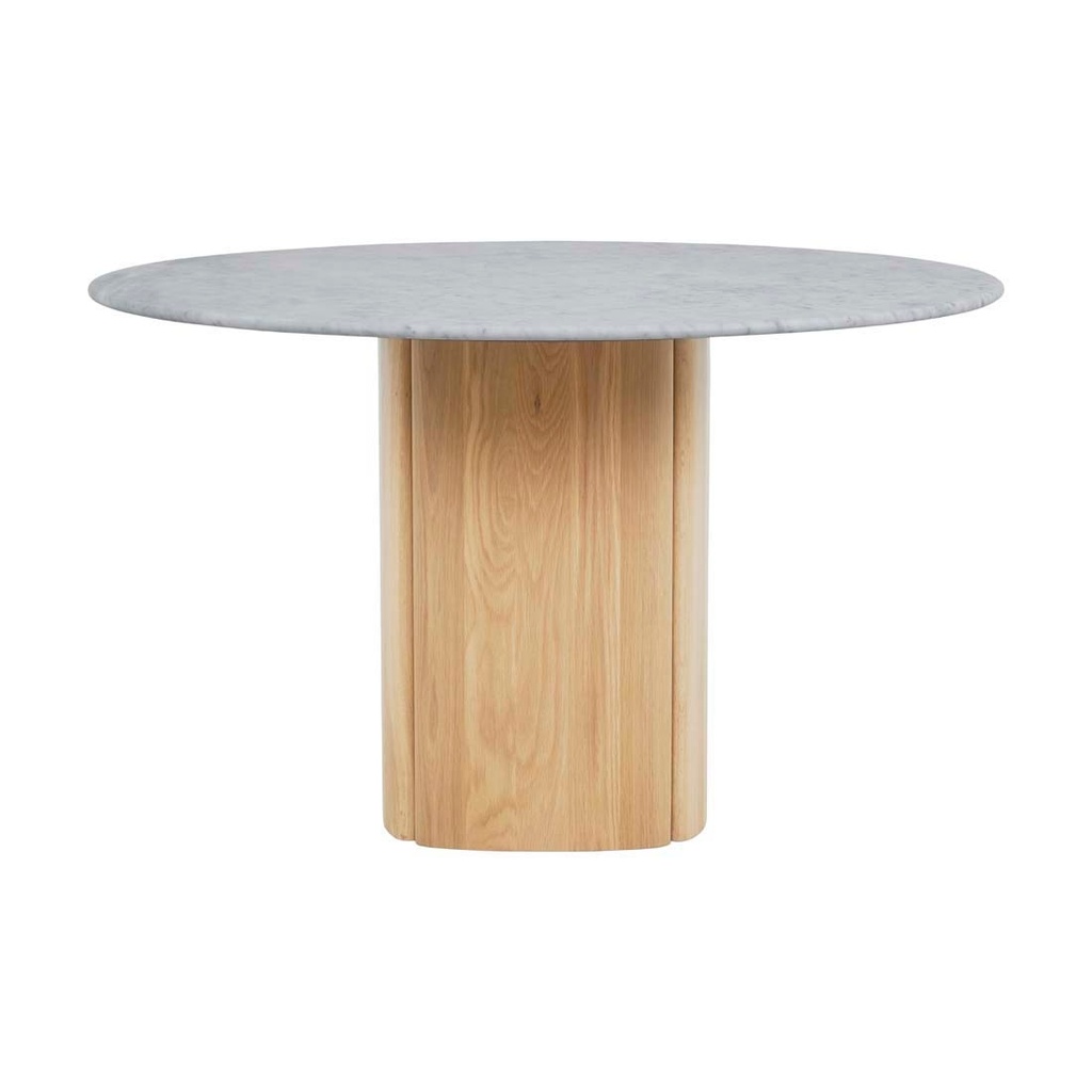 [TOLV-TATHRA-DINING-TABLE-WHITE-MARBLE-LIGHT-OAK-DT-SKE-TATH-X-LIGHT-OAK] Tolv Tathra Dining Table - White Marble - Light Oak