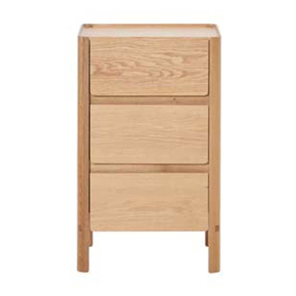 [TOLV-TYE-BEDSIDE-LIGHT-OAK-SIDE-SKE-TYE-3DW] Tolv Tye 3 Drawer Bedside - Light Oak