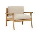 Tolv Wren Occasional Chair - Ecru Nano-Suede - Light Oak