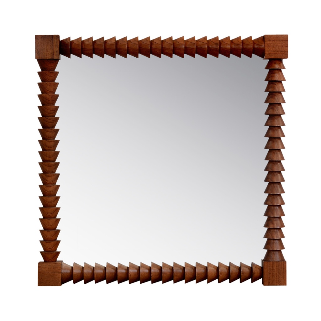 [TROVE-GEO-MIRROR-PECAN-MIR-TROV-GEO] Trove Geo Mirror - Pecan