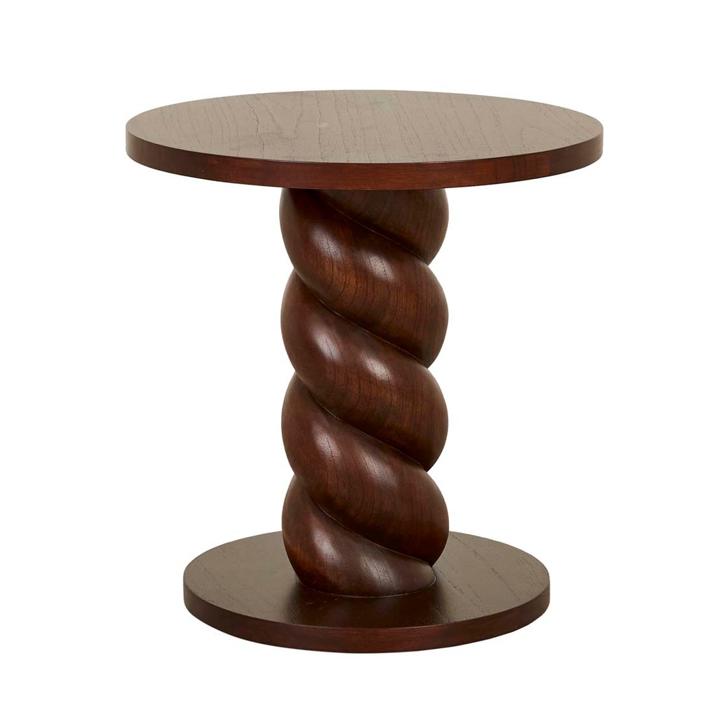 [TROVE-TWIST-SIDE-TABLE-CHESTNUT-LTO-TROV-TWI] Trove Twist Side Table - Chestnut