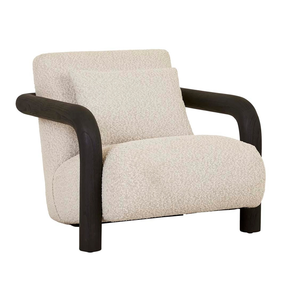 [TROVE-WRAP-OCCASIONAL-CHAIR-IVORY-BOUCLE-BLACK-CH-TROV-WRP-OCC-BLACK] Trove Wrap Occasional Chair - Ivory Boucle - Black