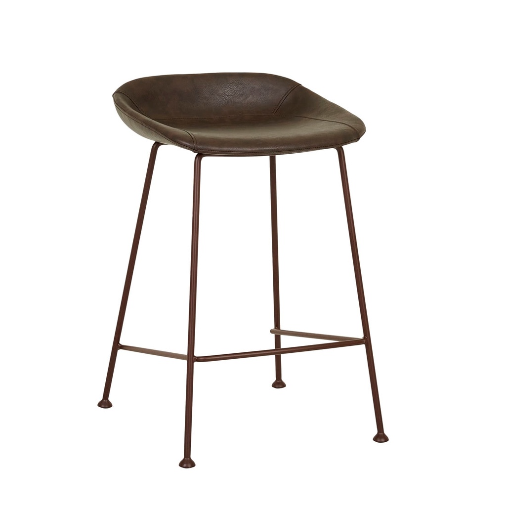 [TURNER-BARSTOOL-VINTAGE-MATT-DARK-BROWN-PU-MATT-SYRAH-BS-TURN-X-MATT-SYRAH] Turner Barstool - Vintage Matt Dark Brown PU - Matt Syrah