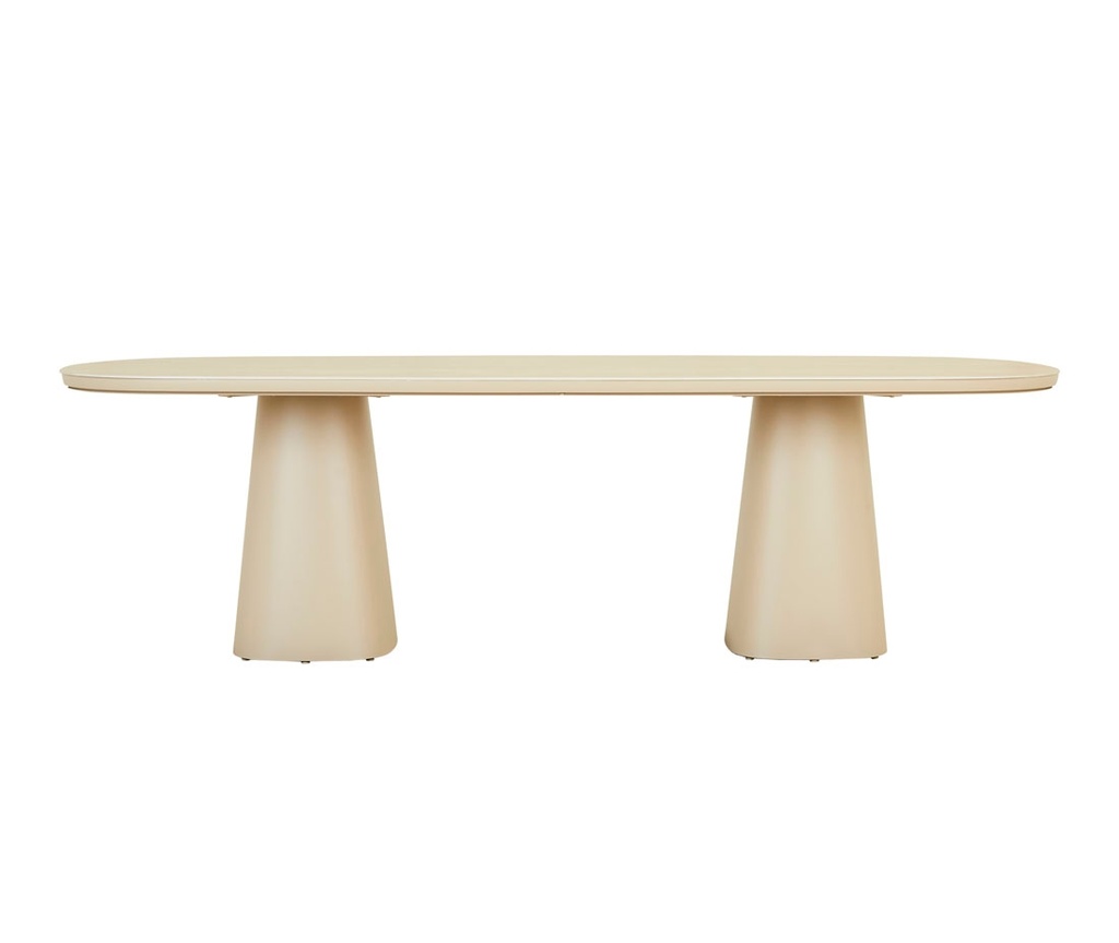 [VALENCIA-DINING-TABLE-FAUX-TRAVERTINE-BEIGE-DT-VALE-X-BEIGE] Valencia Dining Table - Faux Travertine - Beige