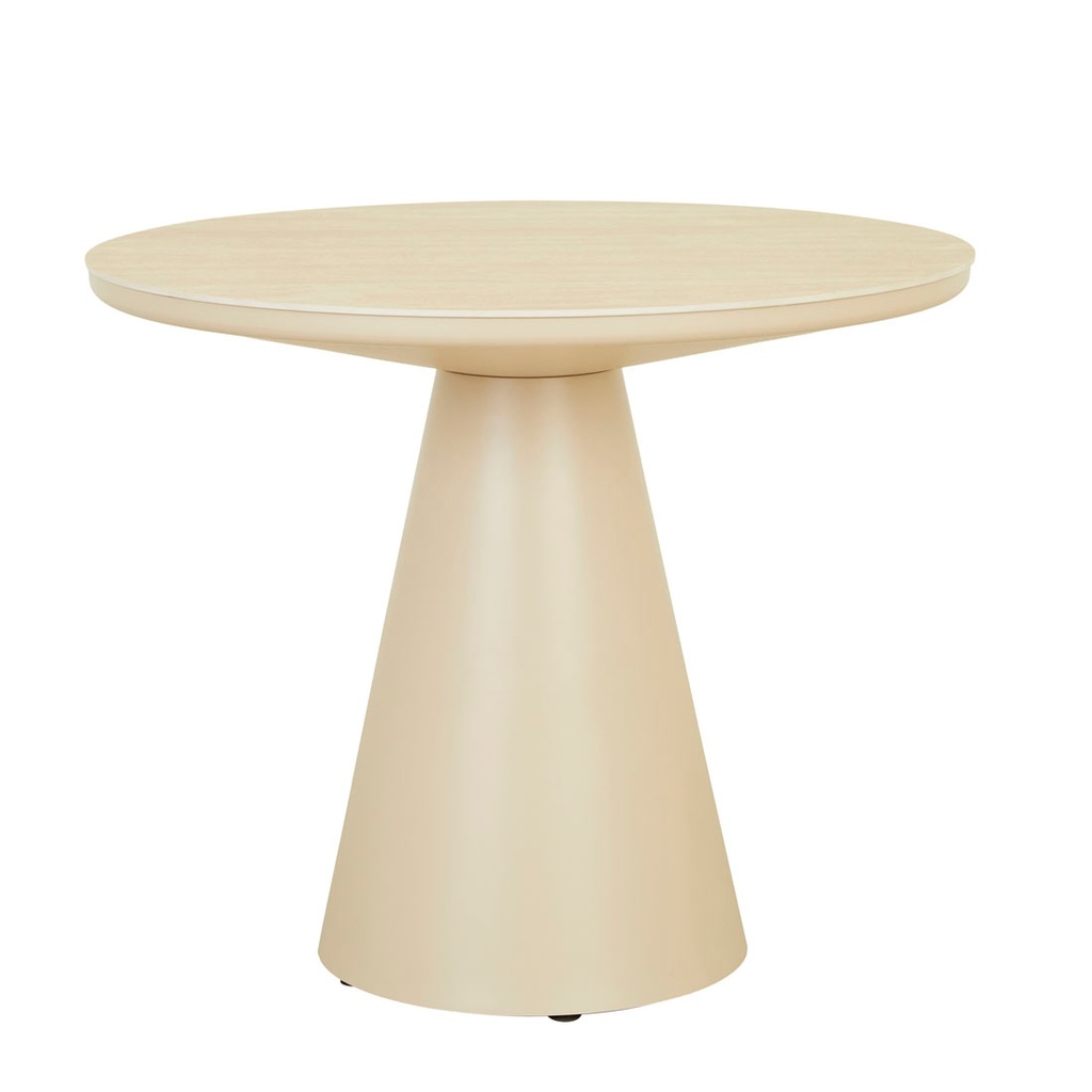 [VALENCIA-ROUND-DINING-TABLE-FAUX-TRAVERTINE-BEIGE-DT-VALE-RND-X-BEIGE] Valencia Round Dining Table - Faux Travertine - Beige