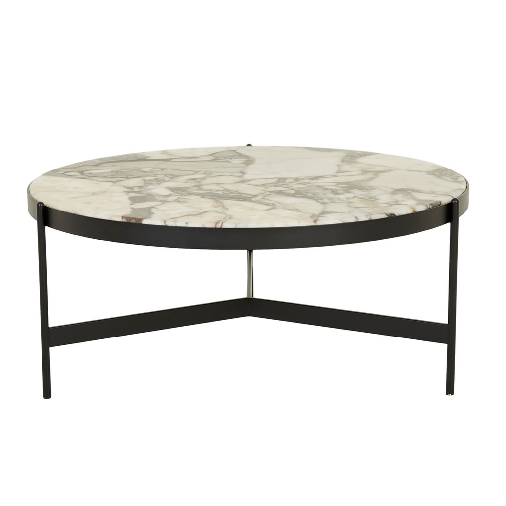 [VENUS-COFFEE-TABLE-MATT-OCEAN-MARBLE-BLACK-METAL-CTO-VENUS-X-BLACK-METAL] Venus Coffee Table - Matt Ocean Marble - Black Metal