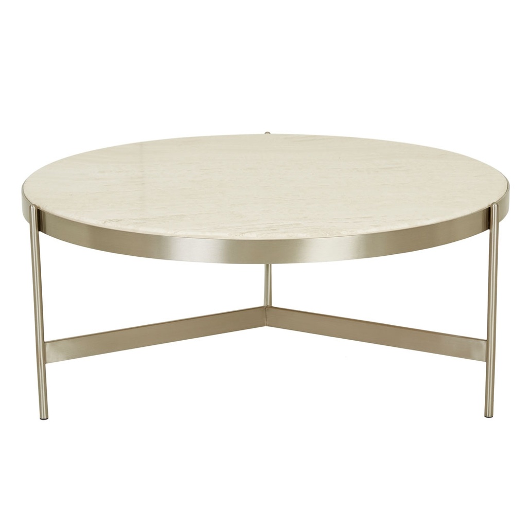 [VENUS-COFFEE-TABLE-NATURAL-TRAVERTINE-BRUSHED-STAINLESS-STEEL-CTO-VENUS-X-BRUSHED-STAINLESS-STEEL] Venus Coffee Table - Natural Travertine - Brushed Stainless Steel