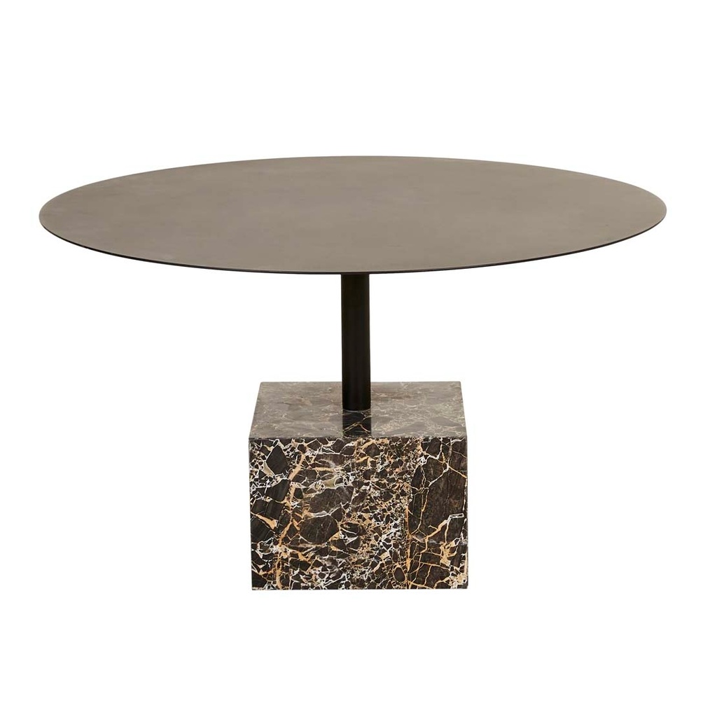 [VERONA-PILLAR-COFFEE-TABLE-GOLDEN-PORTORO-BLACK-CTO-VERO-PIL-BLACK] Verona Pillar Coffee Table - Golden Portoro - Black