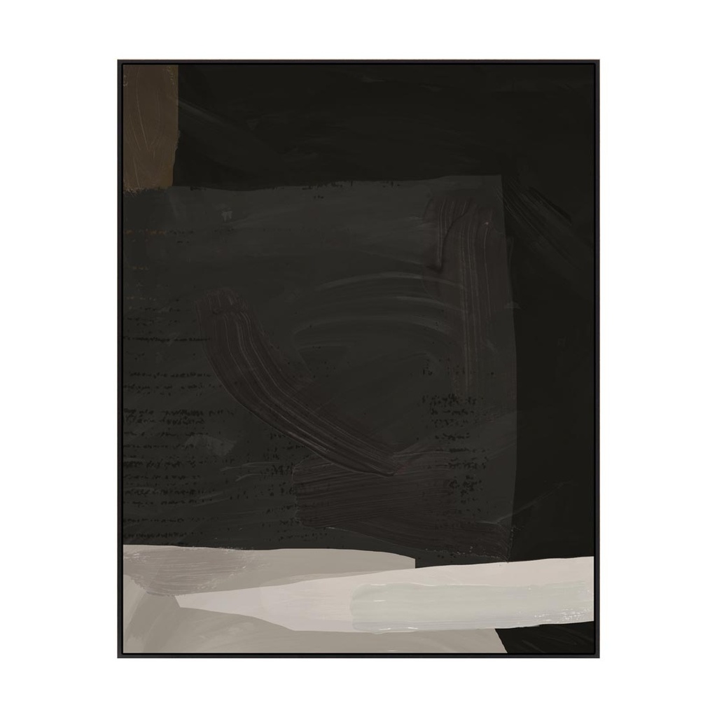 [MIDNIGHT-CALM-HAND-PAINTED-WALL-ART-NOIR-DEC-WALL-MID-CLM-X] Midnight Calm Hand-Painted Wall Art - Noir