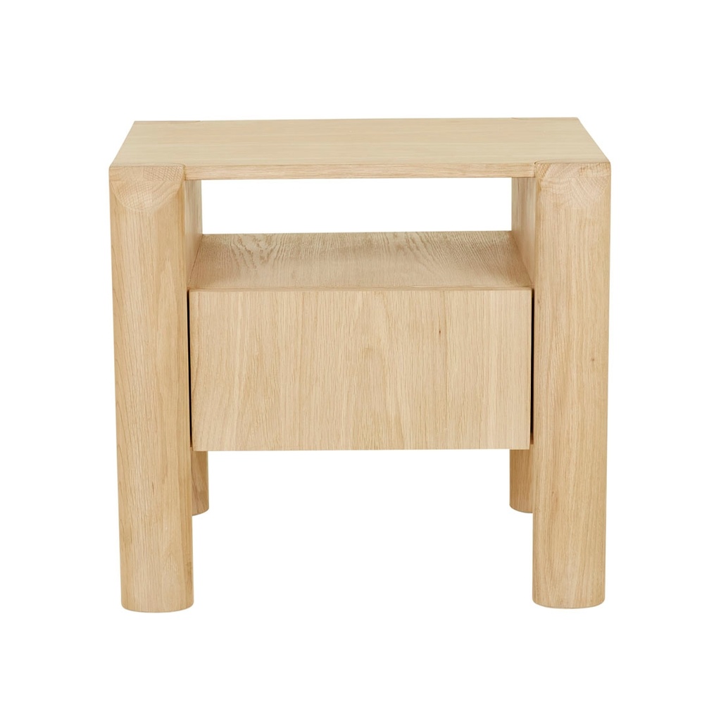 [WILLA-1-DRAWER-BEDSIDE-SATIN-OAK-SIDE-WILLA-1DW] Willa Bedside - Satin Oak