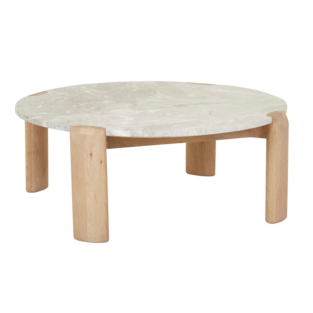 [WILLA-MARBLE-COFFEE-TABLE-GREY-MARBLE-LIGHT-OAK-CTO-WILLA-MAR-LIGHT-OAK] Willa Marble Coffee Table - Grey Marble - Light Oak