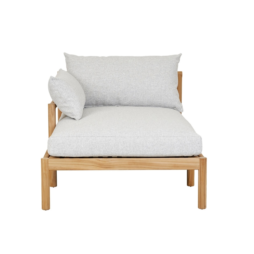 [WILOMENA-LEFT-CHAISE-SOFA-GULLY-GREY-NATURAL-TEAK-SOF-WILO-LFT-CHS-GLGY-NTK] Wilomena Left Chaise Sofa - Sunproof Copacobana 164 (Gully Grey)