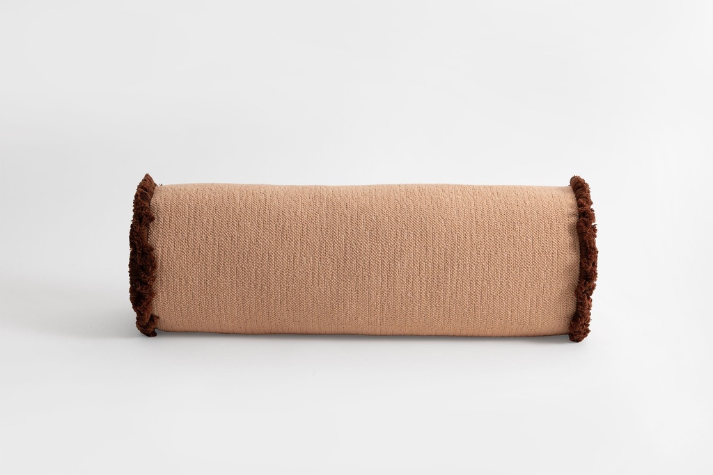 [PAN-66-GRA] Panama Bolster Fringe Cushion Grapefruit