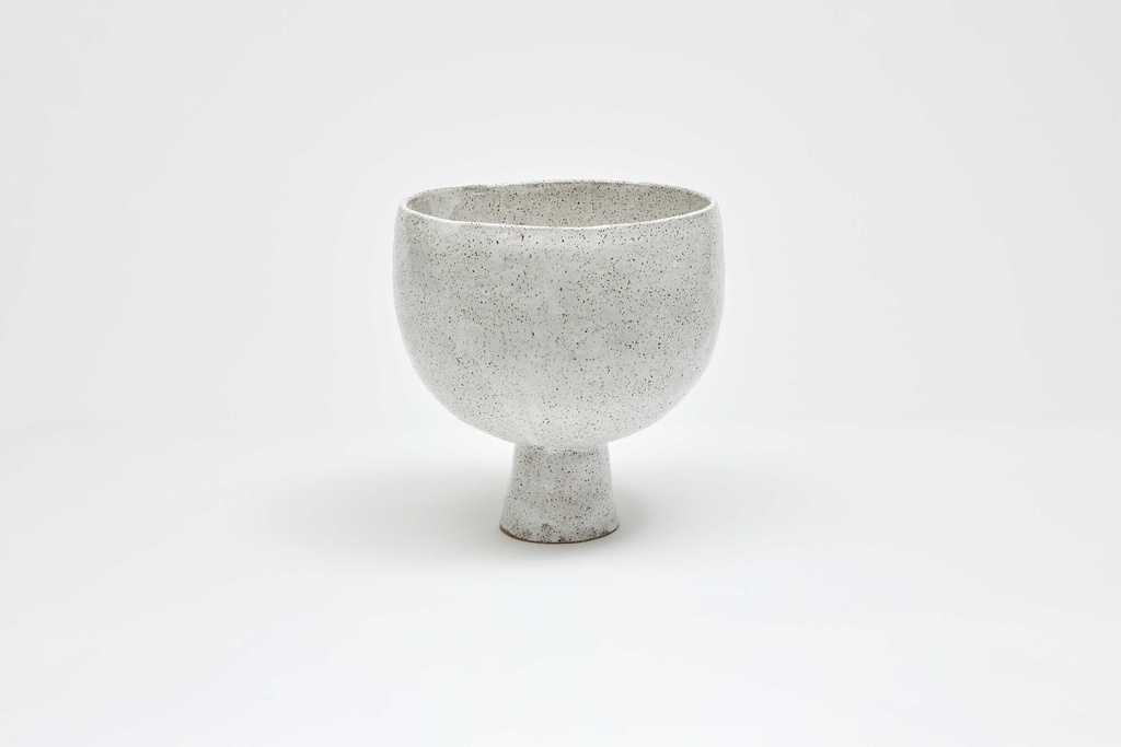 [SK-RVL-SRW] Raku Vessel Large Speckled Raku White