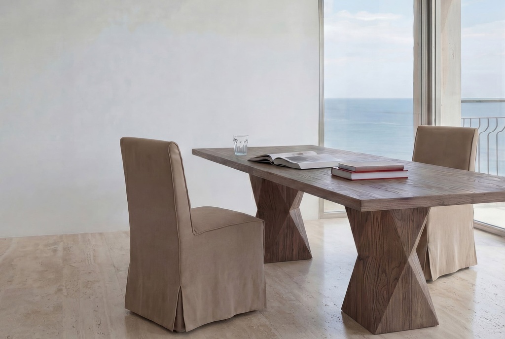 [1245K-8-114] Rustic Helix Rectangular Dining Table