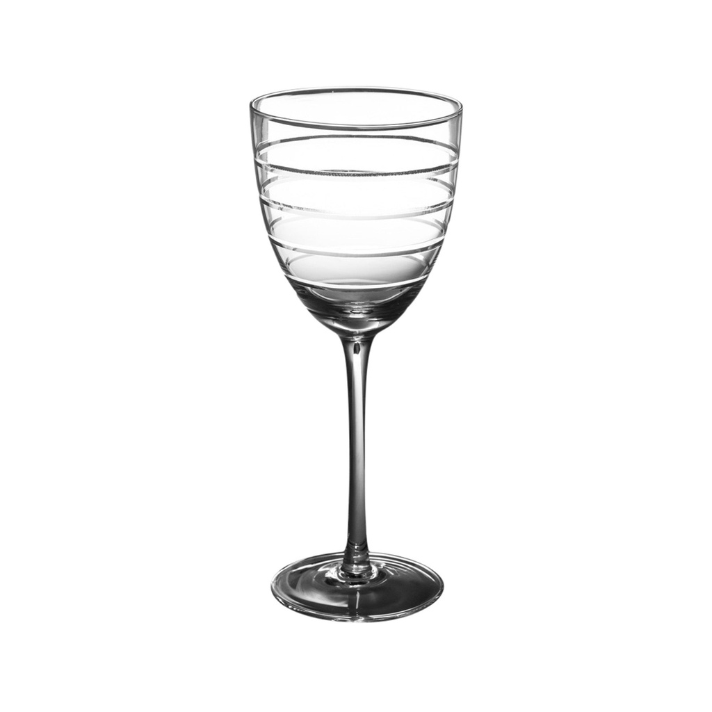 [E119] Abella Etched Red Wine Glass Set 4
