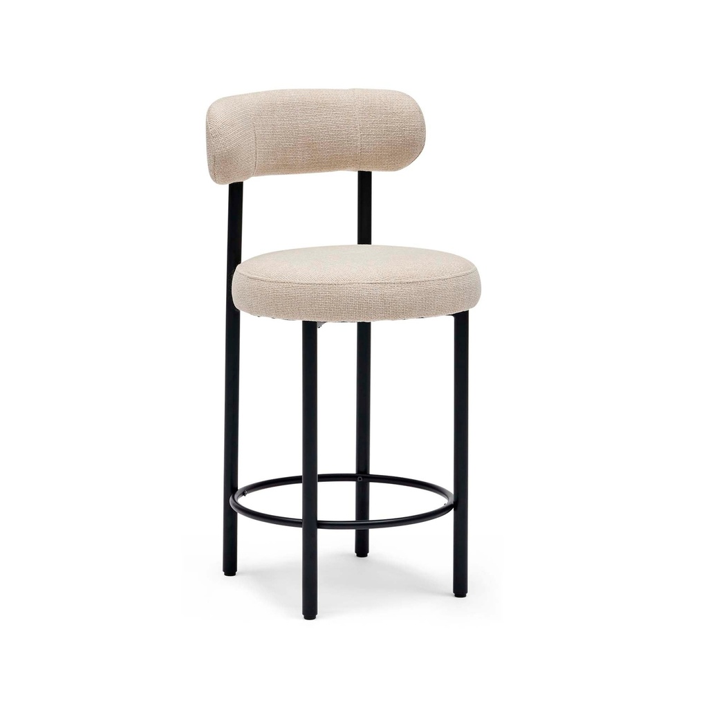 [F842] Franco Bar Stool Ivory Black