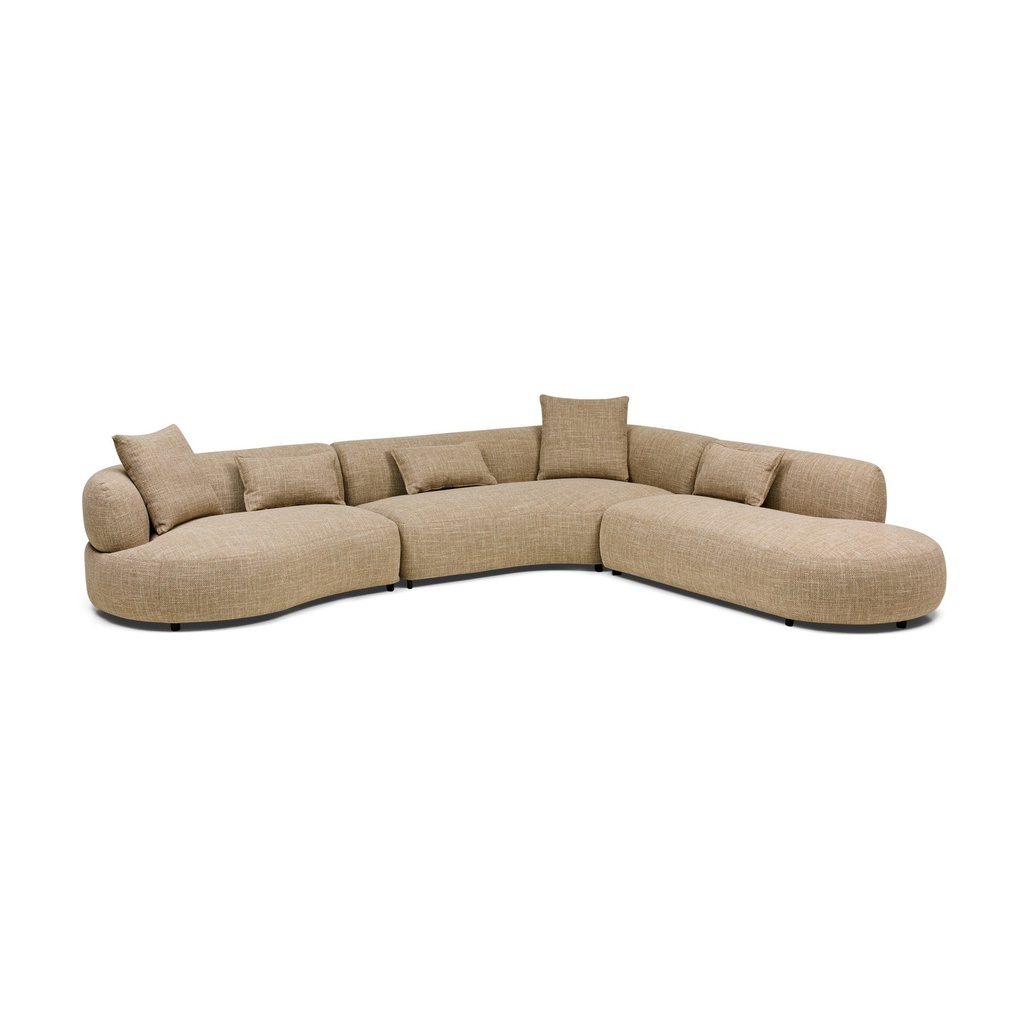 Beni Sectional Sofa Right Chaise Claystone