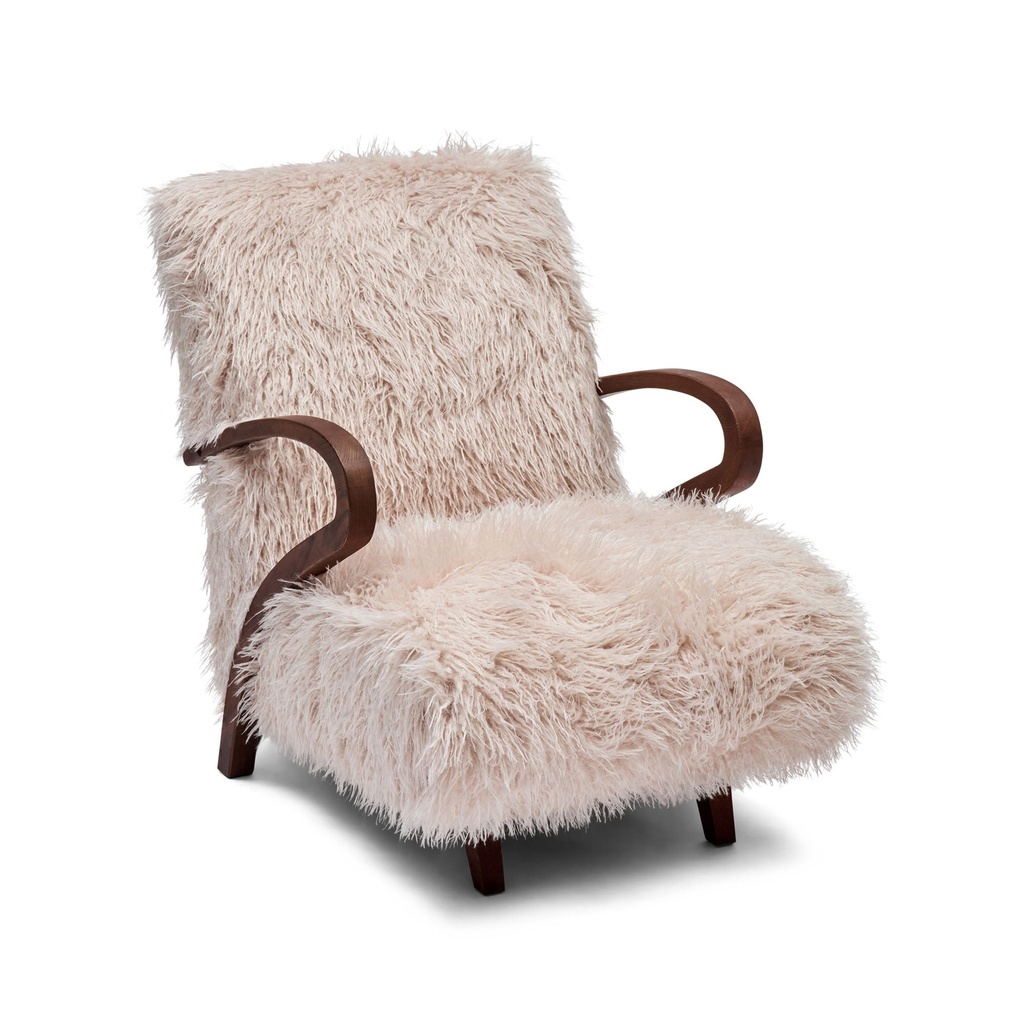Aster Occasional Chair Brown Faux Fur